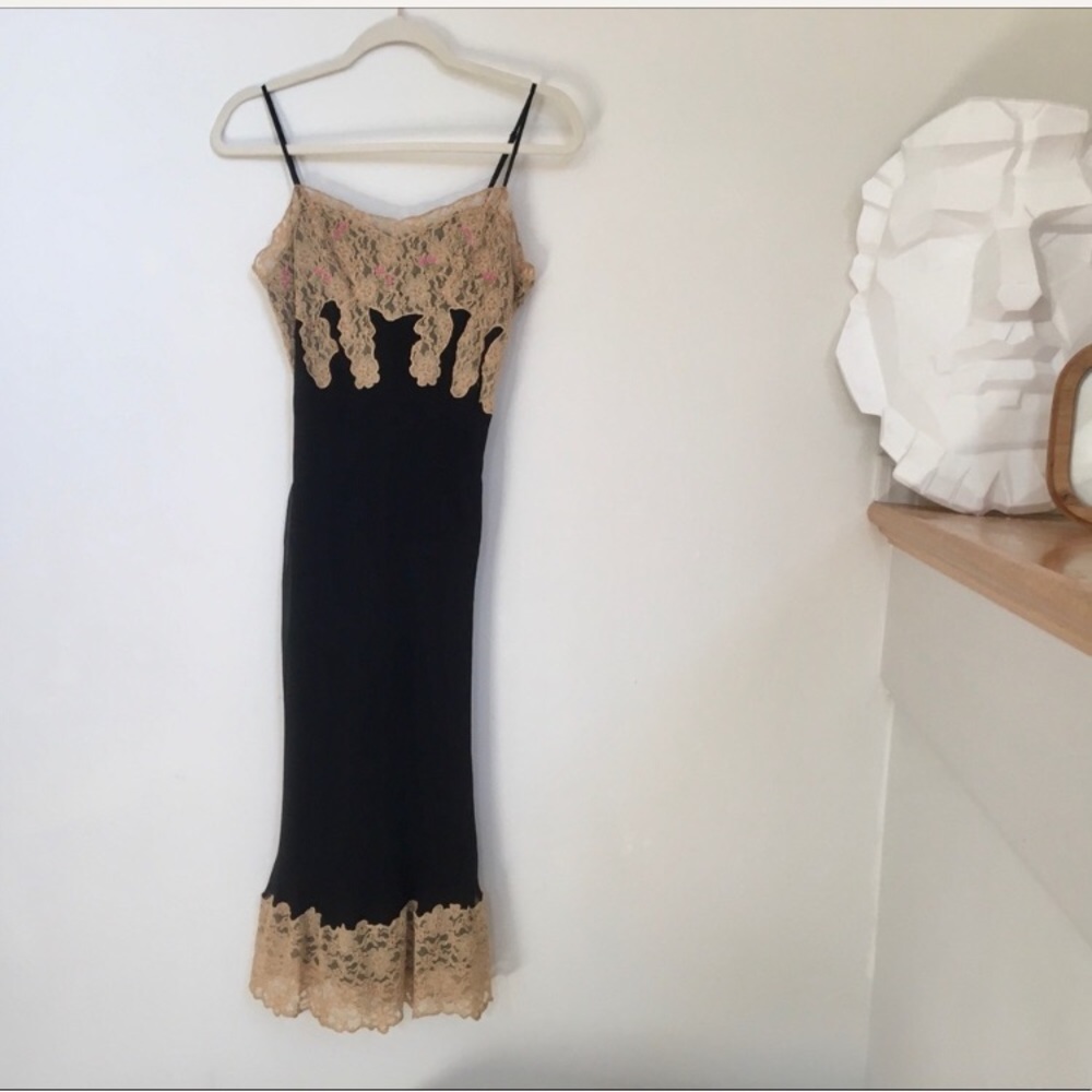 RESERVED- 2 silk slip dresses